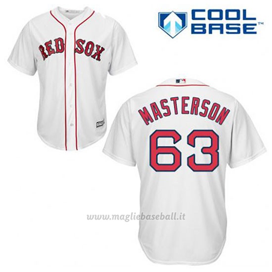 Maglia Baseball Uomo Boston Red Sox 63 Justin Masterson Bianco 1ªCool Base